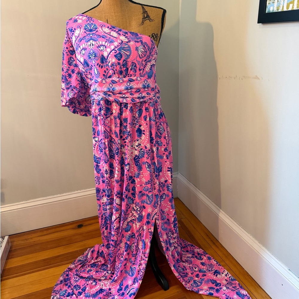 Lilly Pulitzer Pink and Blue Asymmetrical Dress